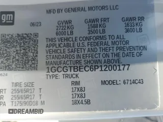 2023 Chevrolet Colorado 4WD Work Truck with VIN 1GCGTBEC6P1200177, listed as a IAAI auction lot 42667374 with 8,222 mi miles and . Bid and sale history available at DreamBid. Image 29.