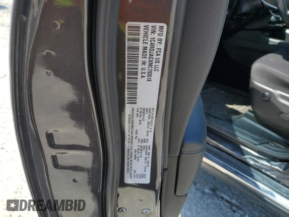 2021 Dodge Durango SXT Plus with VIN 1C4RDJAGXMC793518, listed as a Copart auction lot 52708205 with 36,788 mi miles and Salvage title. Bid and sale history available at DreamBid. Image 15.