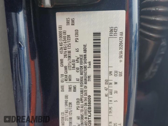 2018 Ford F-250 XL с VIN 1FT7W2BTXJEB58009, выставлен на аукционе Copart как лот 60085085 с пробегом 37 883 миль миль и Чистый • Clean title. История ставок и продаж доступна на DreamBid. Изображение 12.