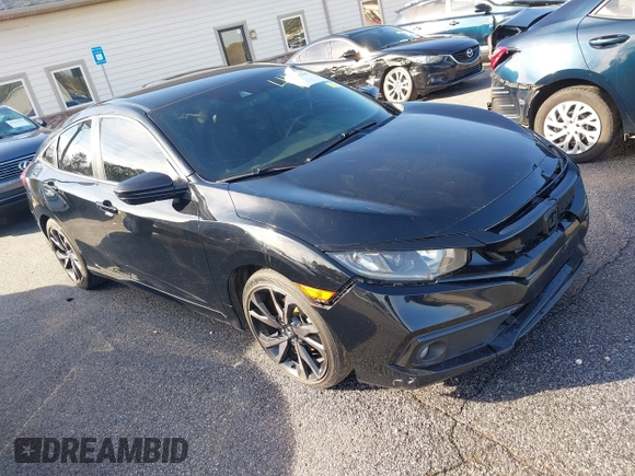 2019 Honda Civic Sport with VIN 2HGFC2F83KH567345, listed as a IAAI auction lot 41353597 with 142,857 mi miles and . Bid and sale history available at DreamBid. Image 1.