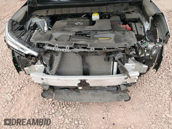 2023 Infiniti QX60 Luxe with VIN 5N1DL1FS1PC354203, listed as a Copart auction lot 59035505 with 16,630 mi miles and Salvage title. Bid and sale history available at DreamBid. Image 12.