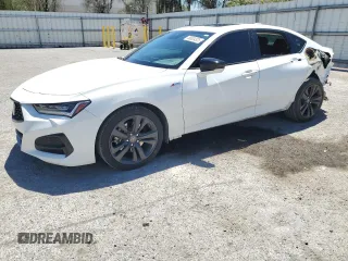 2023 Acura TLX w/A-Spec Package with VIN 19UUB5F58PA004654, listed as a Copart auction lot 58024325 with 36,925 mi miles and Salvage title. Bid and sale history available at DreamBid. Image 1.