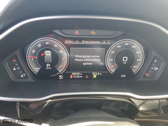 2020 Audi Q3 S line Premium Plus with VIN WA1EECF31L1086714, listed as a Copart auction lot 42348255 with 58,426 mi miles and Salvage Title. Bid and sale history available at carsss.com. Image 9.