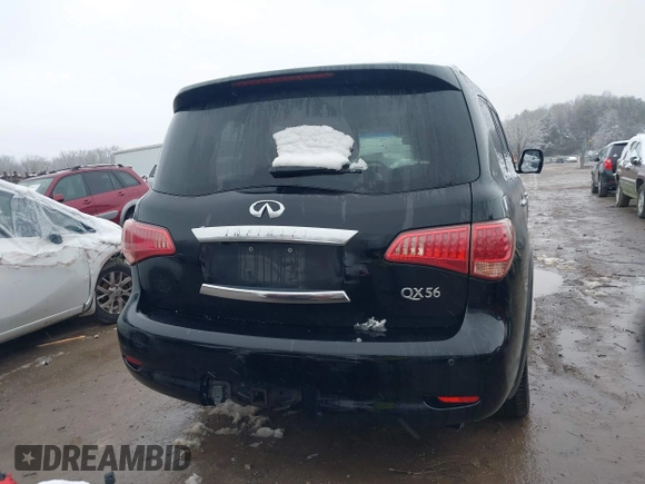 2011 Infiniti QX56 7-passenger with VIN JN8AZ2NF5B9504016, listed as a IAAI auction lot 41617136 with 210,584 mi miles and . Bid and sale history available at DreamBid. Image 16.