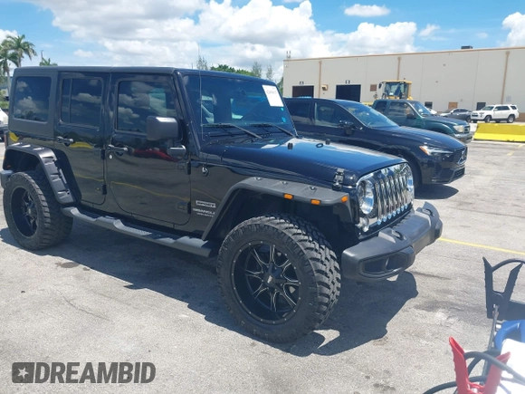 2016 Jeep Wrangler Unlimited Sport z VIN 1C4BJWDG4GL327638, wystawiony jako IAAI lot #42494615 z przebiegiem 139 371 mil mil oraz . Historia ofert i sprzedaży dostępna na DreamBid. Obrazek 1.