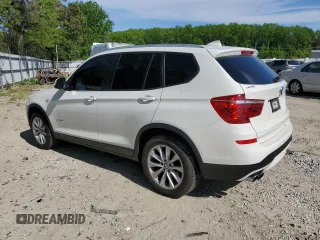 2017 BMW X3 sDrive28i with VIN 5UXWZ7C50H0U45400, listed as a Copart auction lot 53637115 with 86,555 mi miles and Salvage Title. Bid and sale history available at DreamBid. Image 2.