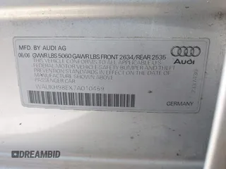 2007 Audi A4 z VIN WAUKH98EX7A010459, wystawiony jako IAAI lot #41450309 z przebiegiem 177 860 mil mil oraz . Historia ofert i sprzedaży dostępna na DreamBid. Obrazek 9.