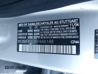 2005 Mercedes-Benz C 320 с VIN WDBRF84J35F646188, выставлен на аукционе IAAI как лот 41692007 с пробегом 203 320 миль миль и . История ставок и продаж доступна на DreamBid. Изображение 9.