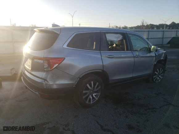 2019 Honda Pilot EX-L with VIN 5FNYF5H5XKB016547, listed as a Copart auction lot 45679445 with 25,334 mi miles and Salvage Title. Bid and sale history available at carsss.com. Image 3.