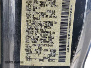 2000 Nissan Frontier XE z VIN 1N6ED26T5YC313494, wystawiony jako Copart lot #46549935 z przebiegiem 271 425 mil mil oraz Szkoda całkowita • Salvage title. Historia ofert i sprzedaży dostępna na DreamBid. Obrazek 14.