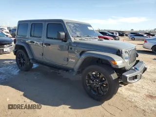 2023 Jeep Wrangler Sahara with VIN 1C4JJXP61PW505122, listed as a Copart auction lot 46719615 with 28,691 mi miles and Salvage Title. Bid and sale history available at DreamBid. Image 4.