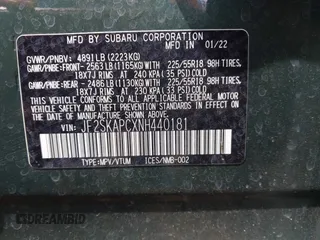 2022 Subaru Forester Limited с VIN JF2SKAPCXNH440181, выставлен на аукционе IAAI как лот 41831681 с пробегом Не указан миль и . История ставок и продаж доступна на DreamBid. Изображение 9.