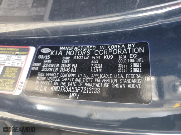 2015 Kia Soul ! with VIN KNDJX3A53F7213133, listed as a Copart auction lot 47703285 with 77,019 mi miles and Salvage Title. Bid and sale history available at carsss.com. Image 14.