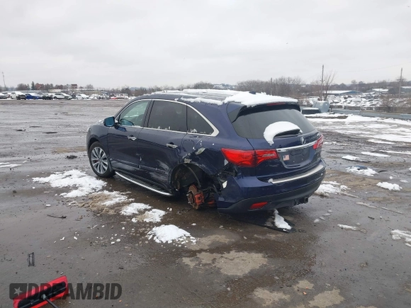 2014 Acura MDX Tech Pkg with VIN 5FRYD4H44EB048825, listed as a IAAI auction lot 41547038 with 92,592 mi miles. Bid and sale history available at carsss.com. Image 3.