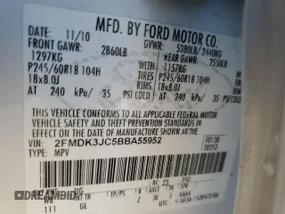 2011 Ford Edge SEL with VIN 2FMDK3JC5BBA55952, listed as a Copart auction lot 48886085 with 188,416 mi miles and Salvage Title. Bid and sale history available at DreamBid. Image 14.