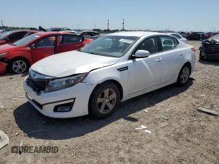 2015 Kia Optima LX with VIN KNAGM4A7XF5655314, listed as a Copart auction lot 52334595 with 120,440 mi miles and Salvage Title. Bid and sale history available at carsss.com. Image 1.