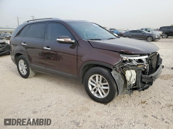 2014 Kia Sorento LX with VIN 5XYKT3A65EG474094, listed as a Copart auction lot 49926755 with 107,446 mi miles and Salvage Title. Bid and sale history available at DreamBid. Image 4.