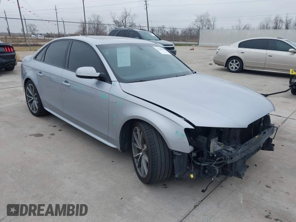 2015 Audi S4 Premium Plus with VIN WAUBGAFL9FA045093, listed as a IAAI auction lot 41428941 with 82,597 mi miles. Bid and sale history available at carsss.com. Image 1.