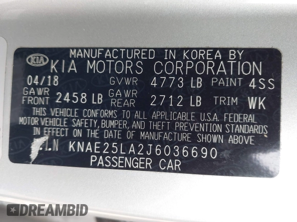 2018 Kia Stinger Premium with VIN KNAE25LA2J6036690, listed as a IAAI auction lot 41838574 with 113,109 mi miles. Bid and sale history available at carsss.com. Image 9.