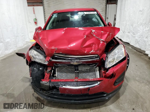 2015 Chevrolet Trax LS with VIN KL7CJKSB0FB161592, listed as a Copart auction lot 51082145 with 174,712 mi miles and Salvage Title. Bid and sale history available at carsss.com. Image 5.