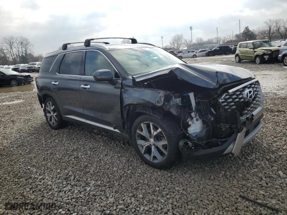 2021 Hyundai Palisade SEL with VIN KM8R4DHE0MU194882, listed as a Copart auction lot 46264735 with 56,921 mi miles and Salvage Title. Bid and sale history available at carsss.com. Image 4.