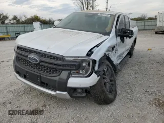 2024 Ford Ranger LARIAT with VIN 1FTER4KH7RLE06567, listed as a Copart auction lot 76637684 with 0 mi miles and Salvage Title. Bid and sale history available at carsss.com. Image 1.
