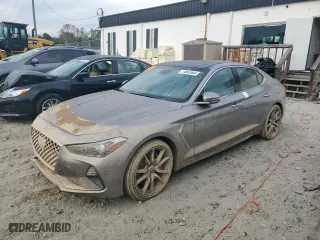 2020 Genesis G70 3.3T with VIN KMTG34LE1LU051610, listed as a Copart auction lot 74852904 with 0 mi miles and Non Repairable. Bid and sale history available at carsss.com. Image 1.