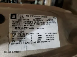 2005 Chevrolet Uplander with VIN 1GNDX33L35D234483, listed as a Copart auction lot 43506935 with 171,182 mi miles and Salvage Title. Bid and sale history available at DreamBid. Image 13.