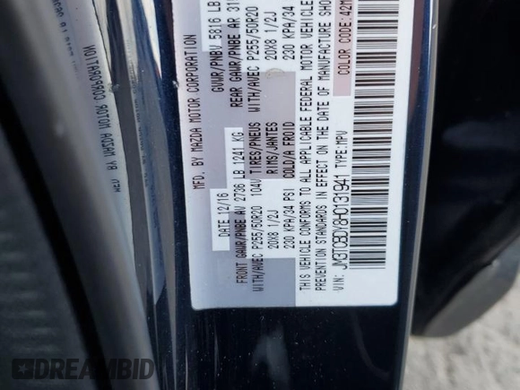2017 Mazda CX-9 Grand Touring z VIN JM3TCBDY8H0131941, wystawiony jako Copart lot #56199685 z przebiegiem 166 080 mil mil oraz Szkoda całkowita • Salvage title. Historia ofert i sprzedaży dostępna na DreamBid. Obrazek 13.