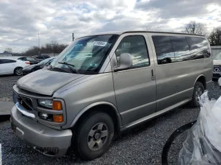 2002 GMC Savana z VIN 1GKFG65R821119268, wystawiony jako Copart lot #87106944 z przebiegiem 196 071 mil mil oraz Szkoda całkowita • Salvage title. Historia ofert i sprzedaży dostępna na DreamBid. Obrazek 1.