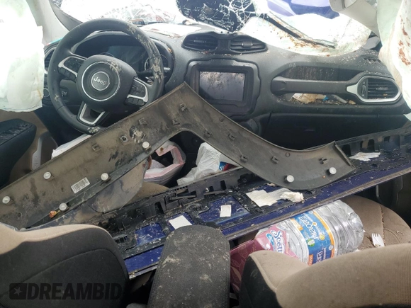 2019 Jeep Renegade Sport with VIN ZACNJBAB5KPJ80682, listed as a Copart auction lot 56497045 with Not provided miles and Salvage title. Bid and sale history available at DreamBid. Image 8.