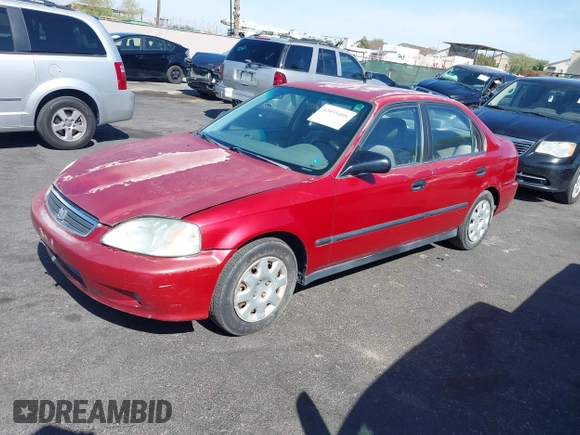 1999 Honda Civic LX with VIN 1HGEJ6671XL046764, listed as a IAAI auction lot 42055408 with 208,308 mi miles. Bid and sale history available at carsss.com. Image 2.