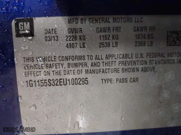 2014 Chevrolet Impala LTZ with VIN 1G1155S32EU100295, listed as a IAAI auction lot 41684026 with 161,175 mi miles. Bid and sale history available at carsss.com. Image 9.