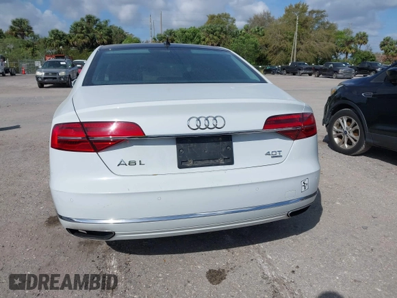 2015 Audi A8 L 4.0T with VIN WAU32AFD4FN002639, listed as a IAAI auction lot 41703951 with 103,722 mi miles. Bid and sale history available at carsss.com. Image 17.