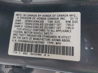 2014 Honda CR-V EX with VIN 2HKRM4H53EH655492, listed as a IAAI auction lot 41940627 with 108,858 mi miles. Bid and sale history available at carsss.com. Image 9.