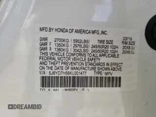 2019 Acura MDX Sport Hybrid w/Technology Pkg with VIN 5J8YD7H56KL001477, listed as a Copart auction lot 46367083 with 41,045 mi miles. Bid and sale history available at carsss.com. Image 15.