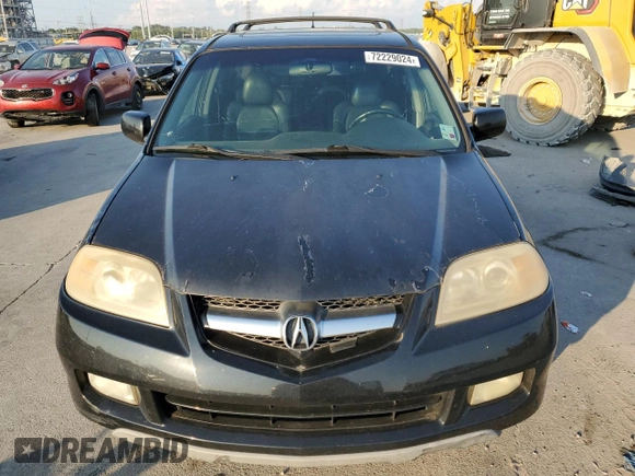 2004 Acura MDX with VIN 2HNYD18274H554179, listed as a Copart auction lot 72229024 with 0 mi miles and Salvage Title. Bid and sale history available at carsss.com. Image 5.