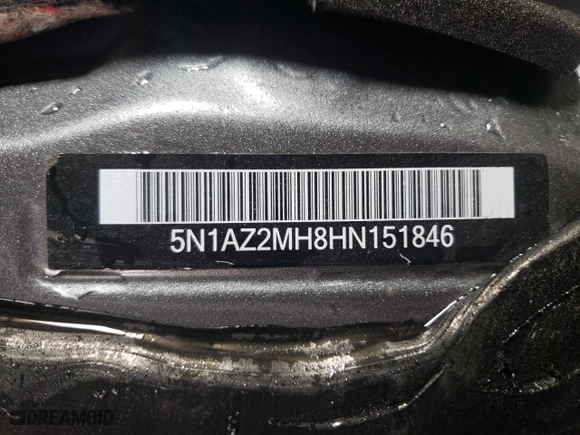 2017 Nissan Murano SL with VIN 5N1AZ2MH8HN151846, listed as a Copart auction lot 51273785 with 93,768 mi miles and Salvage Title. Bid and sale history available at carsss.com. Image 12.