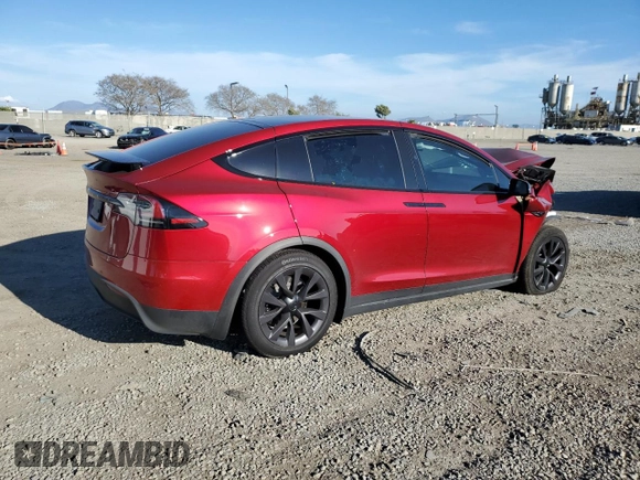 2023 Tesla Model X with VIN 7SAXCBE54PF426469, listed as a Copart auction lot 51019955 with Not Provided miles and Salvage Title. Bid and sale history available at DreamBid. Image 3.
