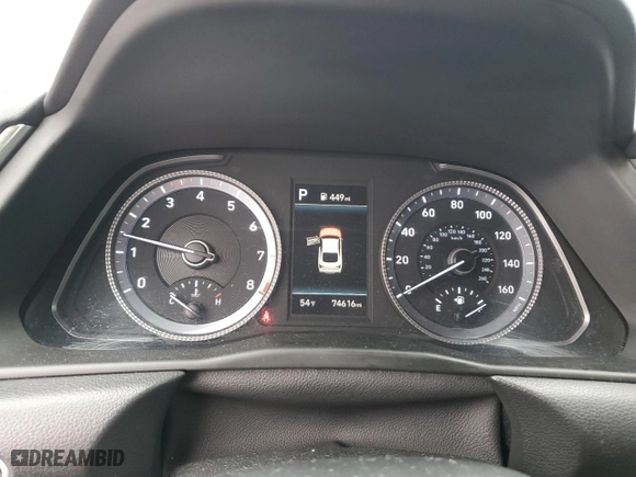 2021 Hyundai Sonata SEL with VIN KMHL64JA1MA143982, listed as a Copart auction lot 45816925 with 74,616 mi miles and Salvage Title. Bid and sale history available at carsss.com. Image 9.