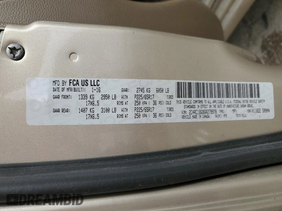 2016 Chrysler Town & Country Touring with VIN 2C4RC1BG9GR279978, listed as a Copart auction lot 51646535 with 0 mi miles and Salvage Title. Bid and sale history available at carsss.com. Image 14.