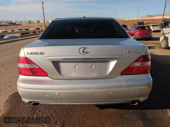 2004 Lexus LS 430 with VIN JTHBN36F040158835, listed as a Copart auction lot 49911385 with 204,326 mi miles and Salvage Title. Bid and sale history available at DreamBid. Image 6.