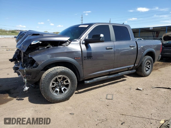 2017 Ram 1500 Rebel with VIN 1C6RR7YTXHS573922, listed as a Copart auction lot 55161855 with 53,516 mi miles and Salvage title. Bid and sale history available at DreamBid. Image 1.