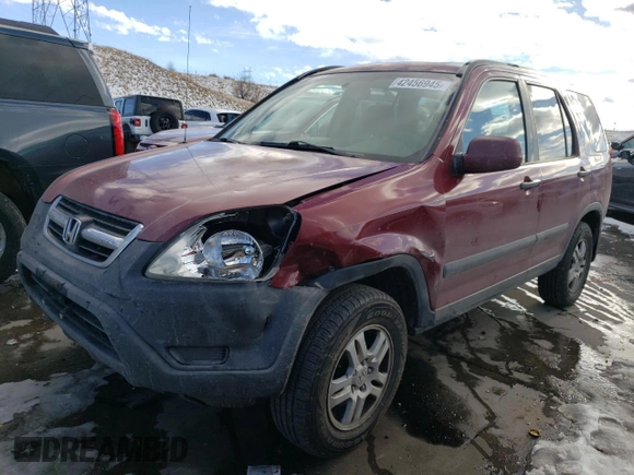 2002 Honda CR-V EX with VIN JHLRD78872C082442, listed as a Copart auction lot 42456945 with 154,848 mi miles and Salvage Title. Bid and sale history available at DreamBid. Image 1.