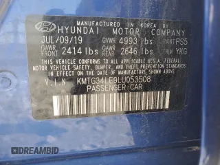 2020 Genesis G70 3.3T with VIN KMTG34LE9LU053508, listed as a Copart auction lot 75052004 with 135,388 mi miles and Salvage Title. Bid and sale history available at DreamBid. Image 12.
