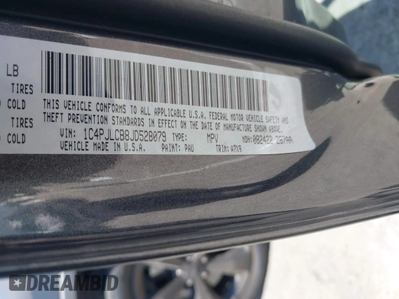 2018 Jeep Cherokee Latitude with VIN 1C4PJLCB8JD528079, listed as a IAAI auction lot 42261691 with 63,827 mi miles and . Bid and sale history available at DreamBid. Image 9.