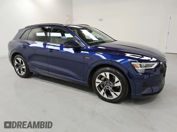 2022 Audi e-tron Premium with VIN WA1AAAGE4NB022730, listed as a Copart auction lot 56118575 with 47,680 mi miles and Clean title. Bid and sale history available at DreamBid. Image 4.