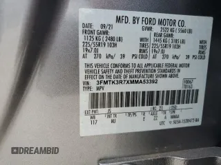 2021 Ford Mustang Mach-E Premium с VIN 3FMTK3R7XMMA53392, выставлен на аукционе Copart как лот 55447215 с пробегом 45 094 миль миль и Списание • Salvage title. История ставок и продаж доступна на DreamBid. Изображение 12.