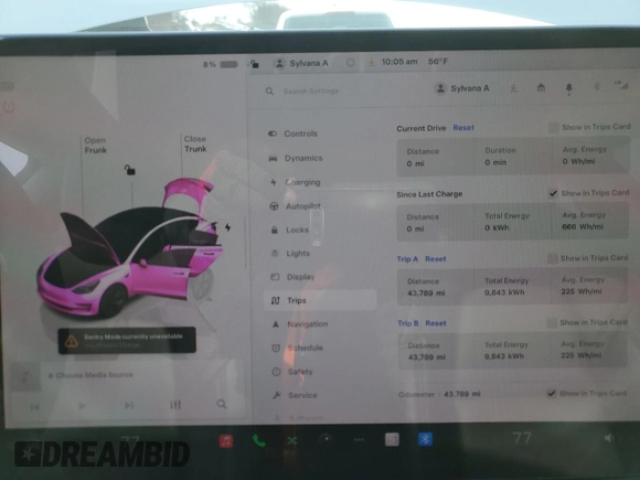 2023 Tesla Model 3 с VIN 5YJ3E1EA1PF548591, выставлен на аукционе Copart как лот 48145535 с пробегом 43 789 миль миль и Списание • Salvage title. История ставок и продаж доступна на DreamBid. Изображение 9.