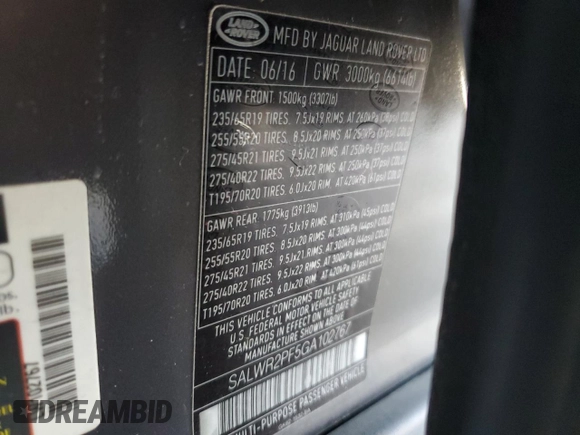 2016 Land Rover Range Rover Sport HSE с VIN SALWR2PF5GA102767, выставлен на аукционе Copart как лот 48568035 с пробегом 61 726 миль миль и Чистый • Clean title. История ставок и продаж доступна на DreamBid. Изображение 12.